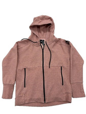 Adidas Women's Pink Full Zip Fleece Hoodie S Regular 3-Stripes