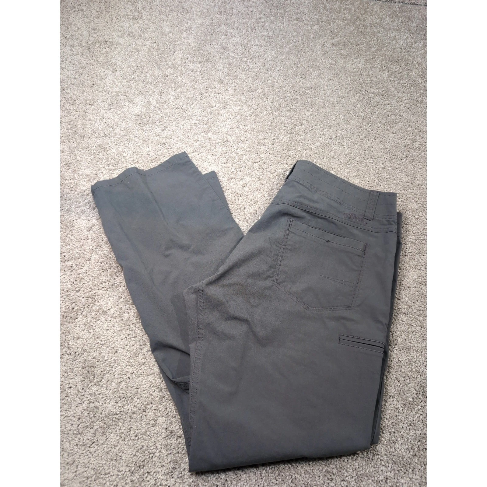Kuhl Slax Mens 36x30 Carbon Gray Klassik Fit Enduro Hiking Travel Pants 5105