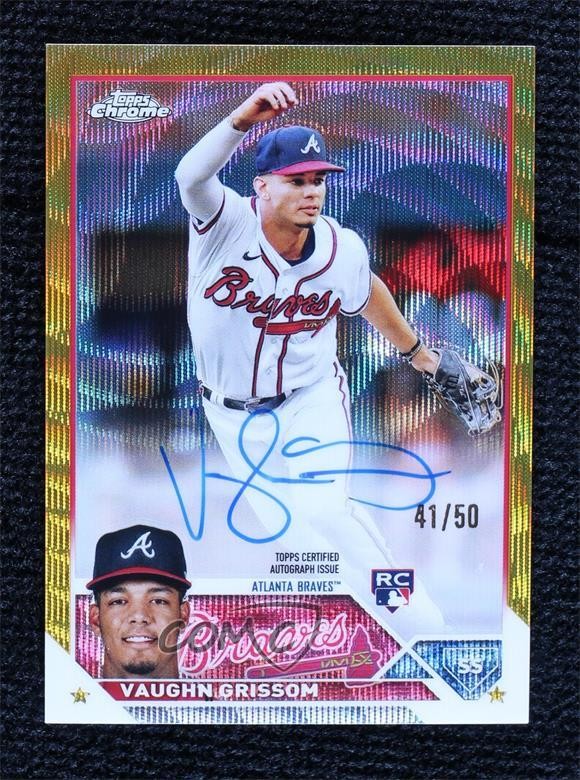 2023 Topps Chrome Rookie Gold Wave Refractor 41/50 Vaughn Grissom Auto RC 1f5h