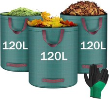 Flintronic Gartenabfallsack, Gartens&auml;cke f&uuml;r Gartenabf&auml;lle 3X 120l