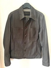 LOUIS VUITTON Louis Vuitton Denim Jacket Silver Gray Good Condition