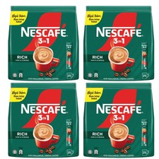 4 X  Nescafe 3 in 1 Rich Blend & Brew 25 Stic...
