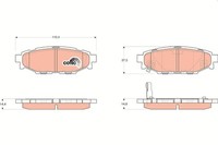 Bremsbelagsatz Scheibenbremse Hinten TRW GDB3373 FÜR Subaru Toyota BremsbelÄGe