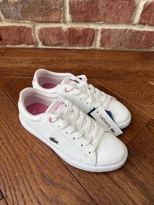 Lacoste for Kids Lace Up Powercourt Sneakers White/Pink US Size 1.5 Girls