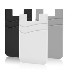 SHANSHUI Phone Wallet, Credit Card Holder for Back of Slim, Black Gray White