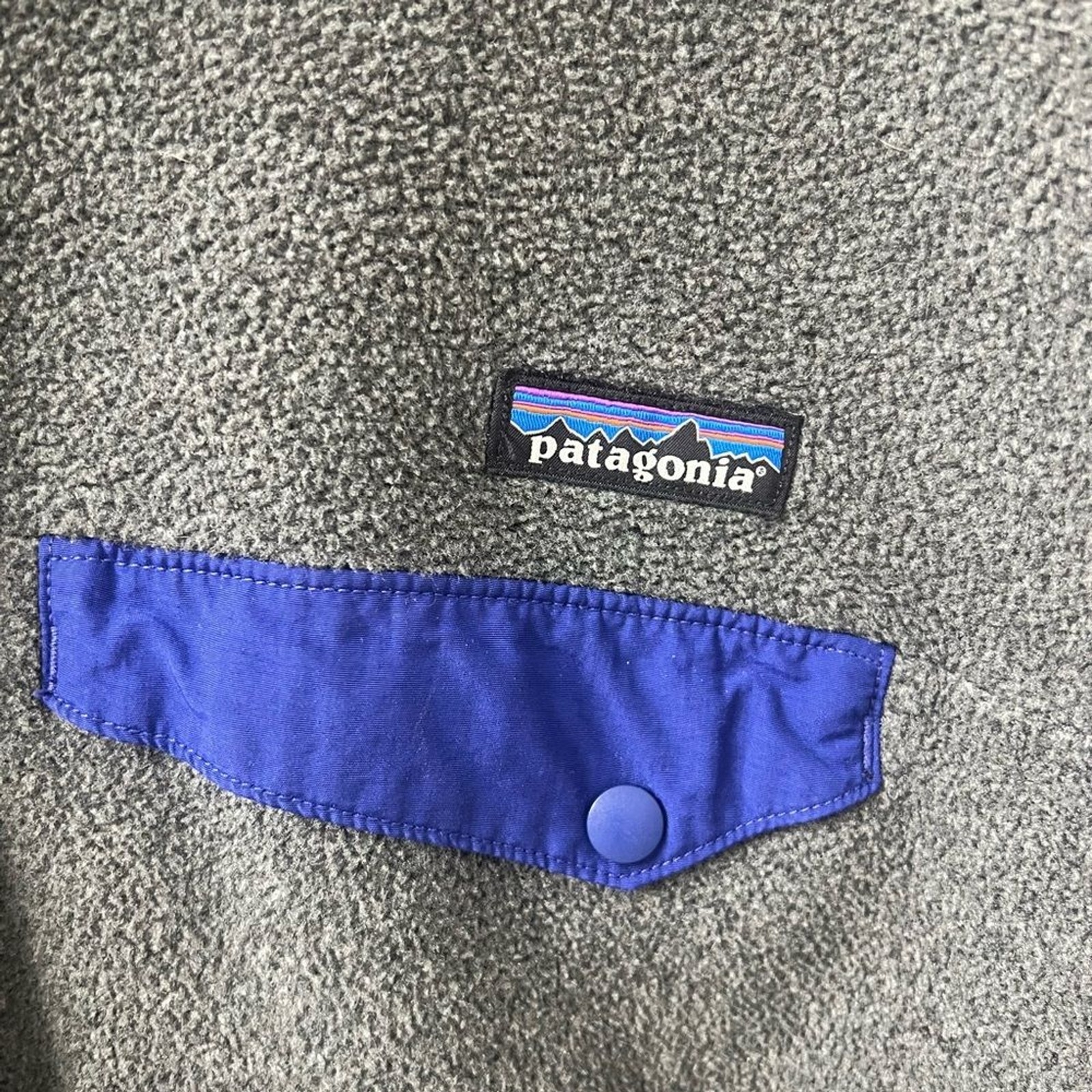 Patagonia Synchilla Snap-T Pullover Men's XL Grey Blue Trim thumbnail 4