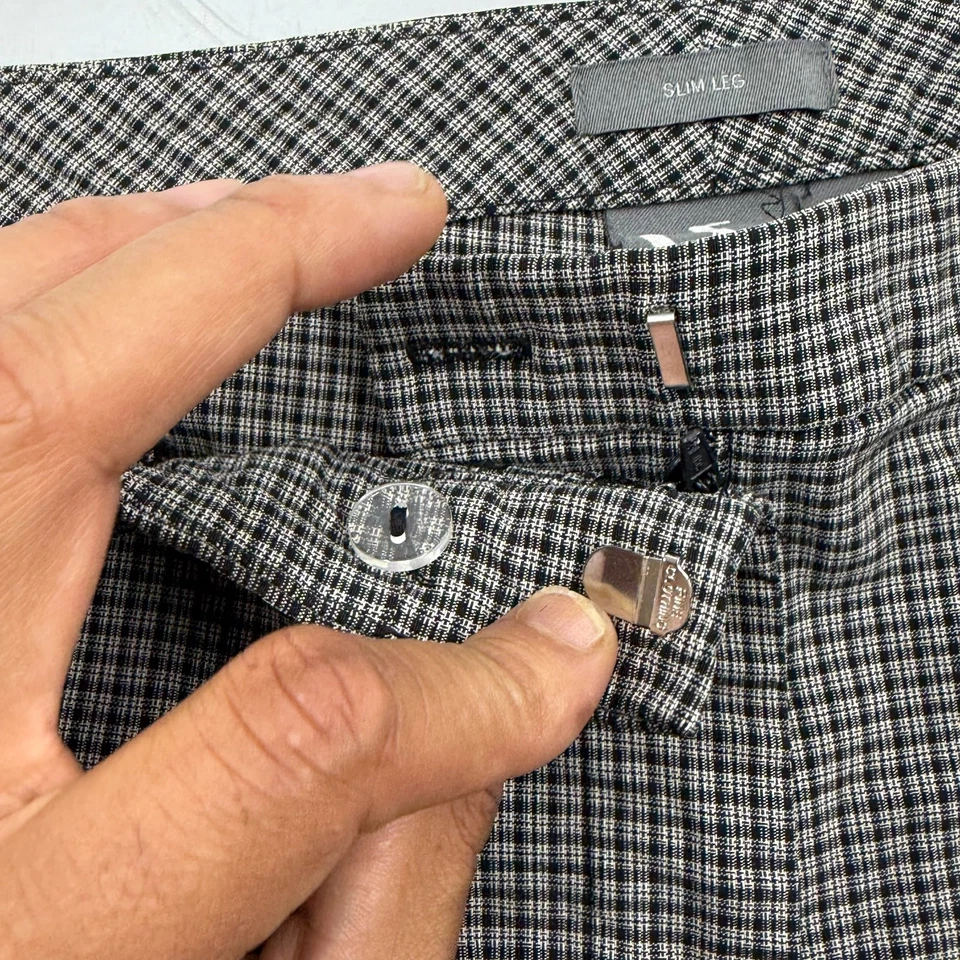 Pantalones ajustados Worthington para mujer talla 16W negros grises a cuadros elásticos oficina pierna ajustada Foto 3 de 4