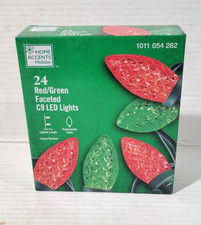 Home Accents Holiday 24 Red/Green Faceted C9 LED Lights Christmas/Party/Wedding