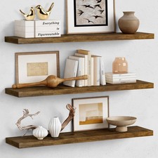 36 Inch Floating Shelves Wall Long Set of 3 Large Deep Wall Shelves Bedroom