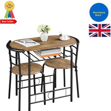 3 Piece Modern Dining Table Set Kitchen Table and Chairs Set for 2 Space Saving