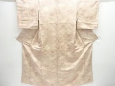 Casual Kimono Pure Silk Gold-threaded Floral Pattern Excellent Condition 155cm