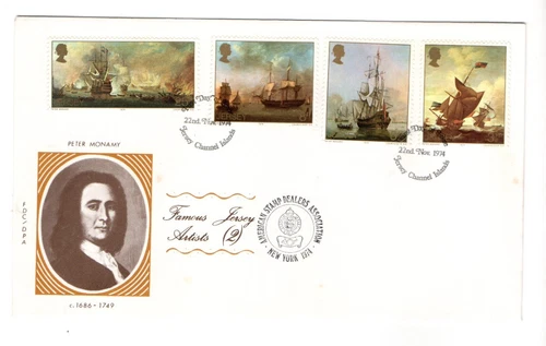 1974 JERSEY - FAMOUS JERSEY ARTISTS 2 FDC FROM COLLECTION K36