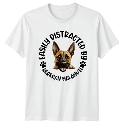 Alaskan Malamute Easily Distracted By Herren T-Shirt Damen Tee Grafik Oberteil