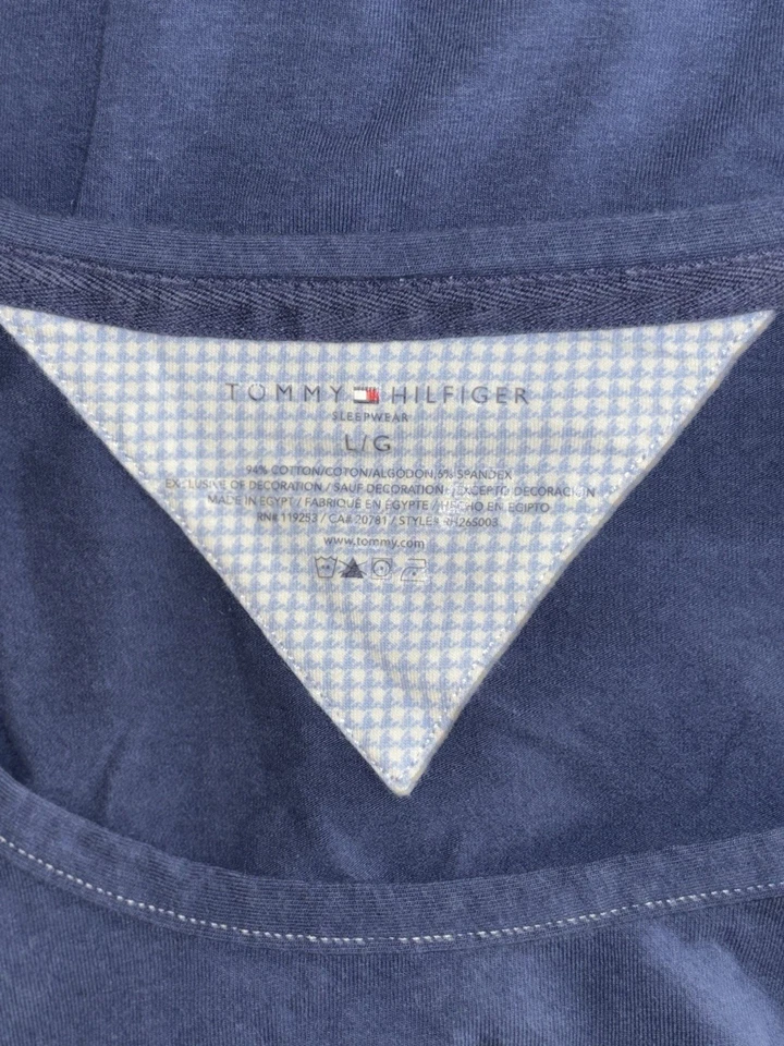 Prendas para dormir Tommy Hilfiger azul marino manga larga para mujer talla grande algodón para mujer’s Foto 3 de 3