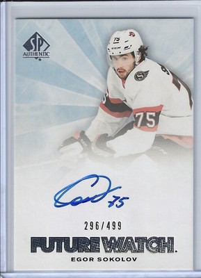 Egor Sokolov 2021-22 SP Authentic Retro 11-12 Future Watch Auto 296/499 Ottawa