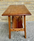 Mid Century Modern Unmarked Haywood Wakefield Book Storage Solid Maple Table — photo 2