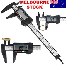 150mm Digital Caliper Carbon Fibre Plastic LCD Vernier Gauge 0.1mm Inch MM Tool.