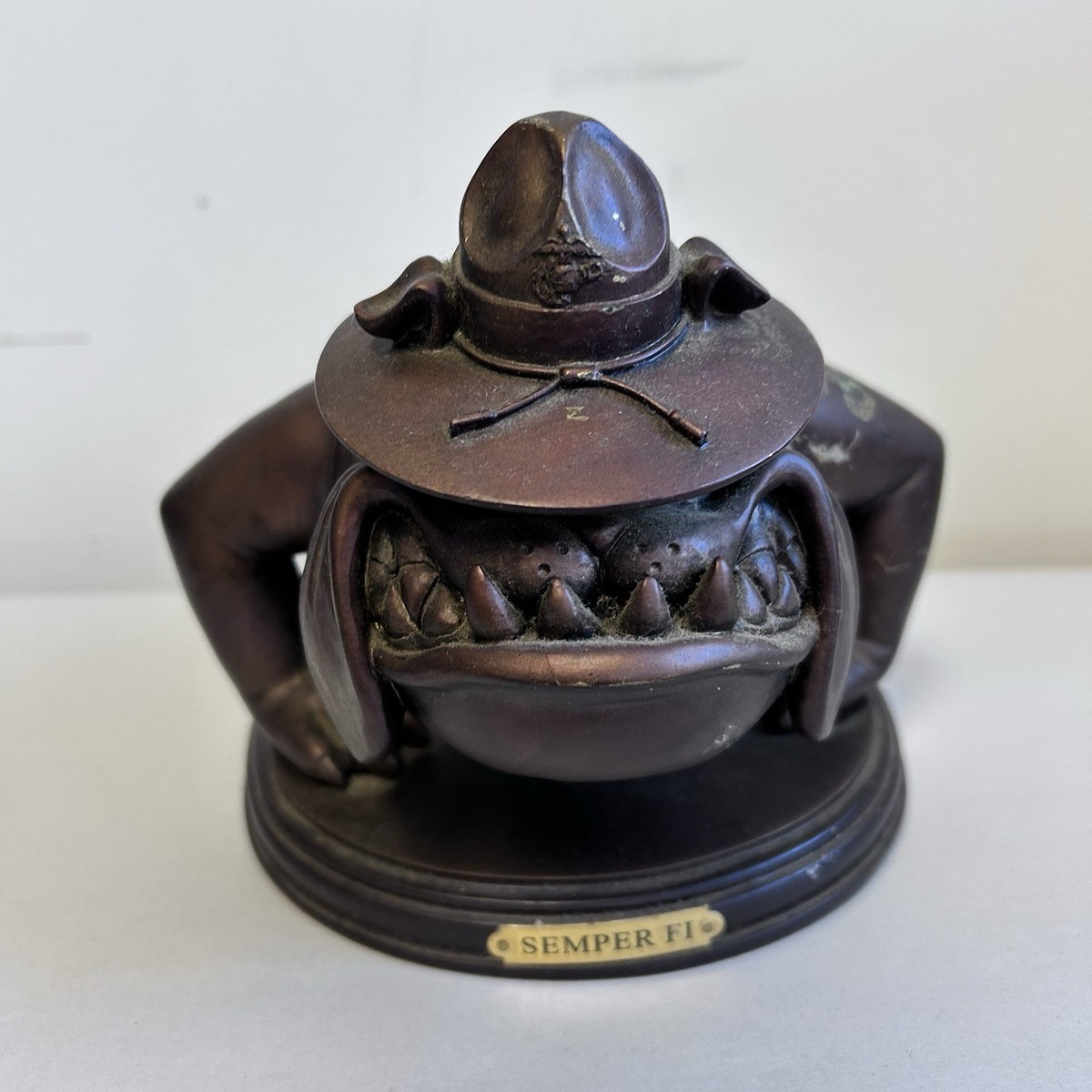 The Bradford Exchange USMC Devil Dogs Bronze Sculpture Bulldog