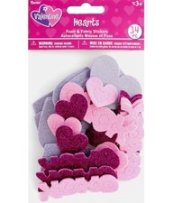 Darice HEARTS 34 Pieces Foam Stickers Pink  Purple Valentine's Day Love XOXO