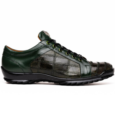 Marco Di Milano Bari Lizard Patchwork Sneakers Green
