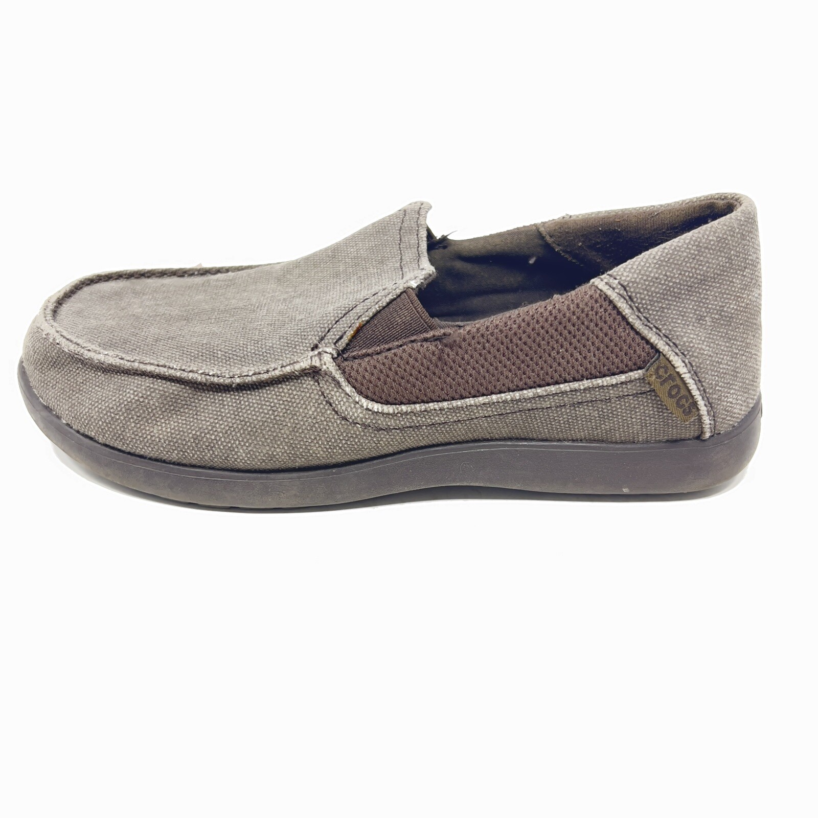 Crocs Kids Sz J2 Santa Cruz 204025 Luxe II Slip-On Brown Shoes