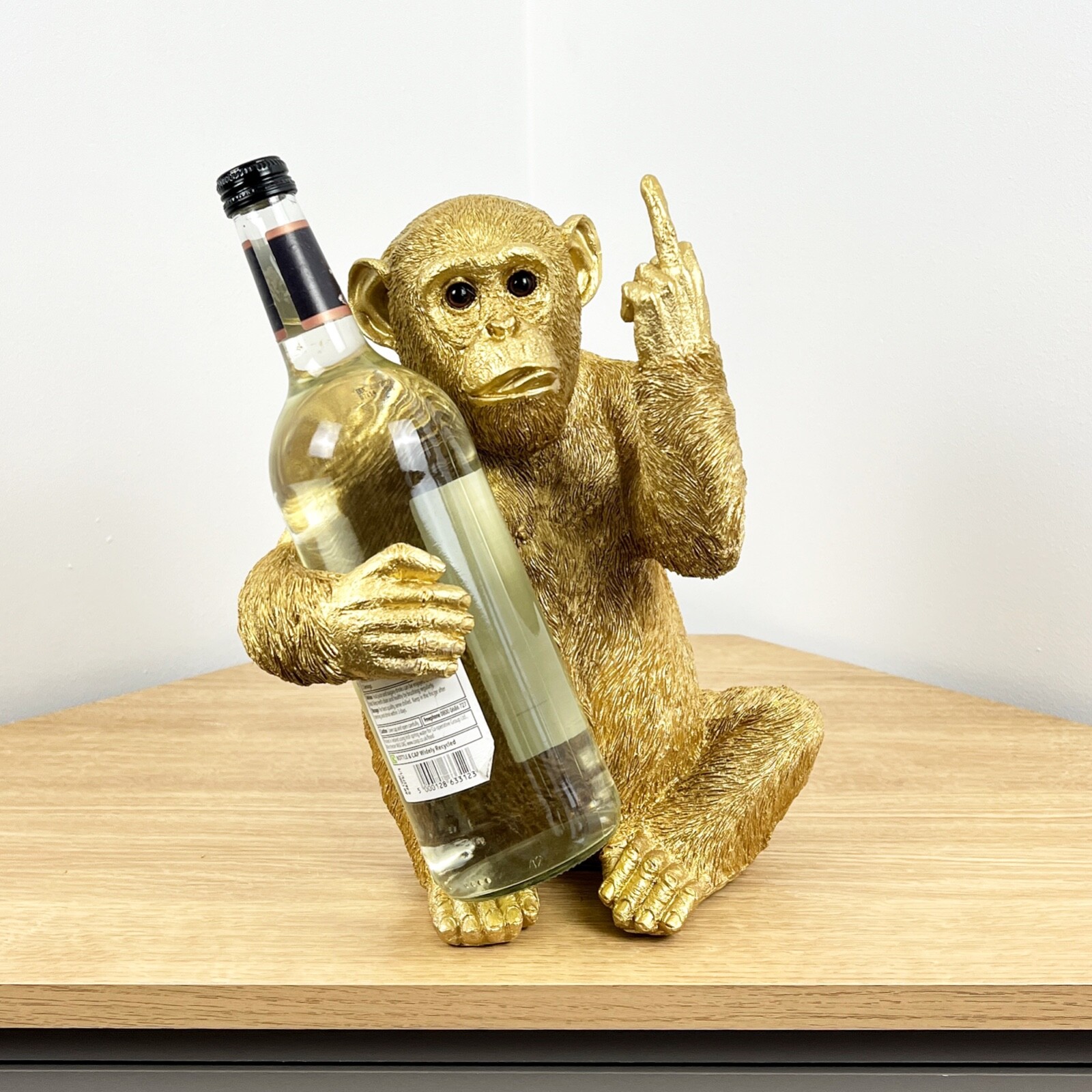 Single Bottle Wine Holder Rack Novelty Animal Middle Finger Monkey Ornament  Bar