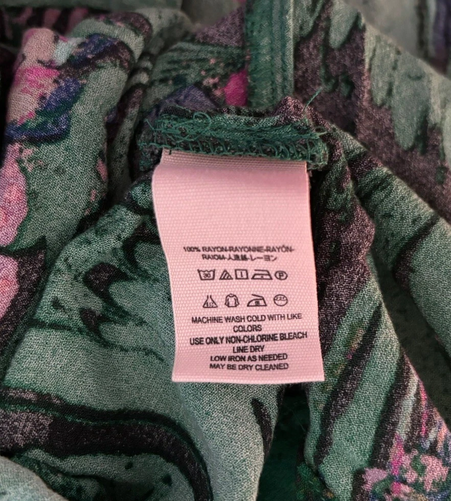 PALM ANGELS Tunica abito floreale tropicale bohémien Free People Drift Away verde brillante XS