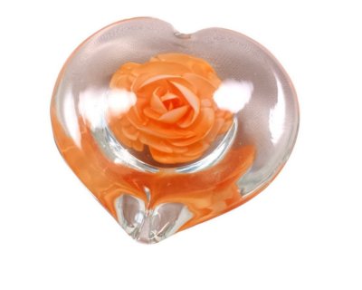 M Design Art Glass Red Heart Paperweight Paperweight