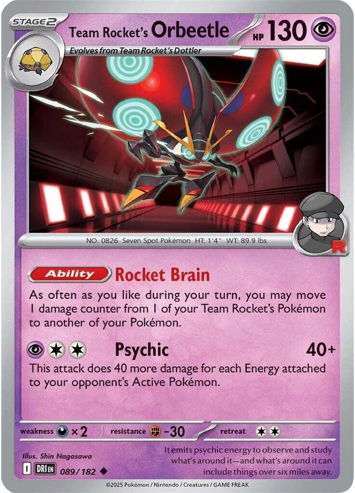 Team Rocket's Orbeetle 089/182 Sv10: Destined Rivals