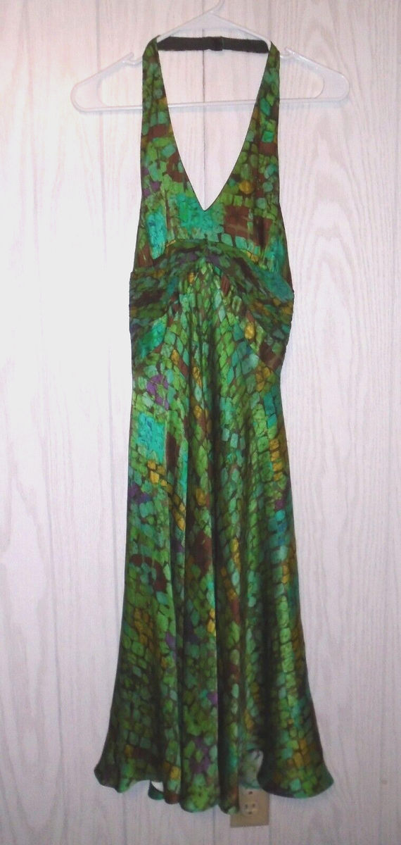 jones new york halter dress 100% Silk Women's Size 10 Venetian Nights NWT $164 Pull-On Ankle Pant with Back Pockets