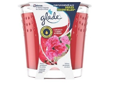 38,70 /kg - 6x Glade Duftkerze - Kirsche & Pfingstrose (Cherry & Peony) - 129g