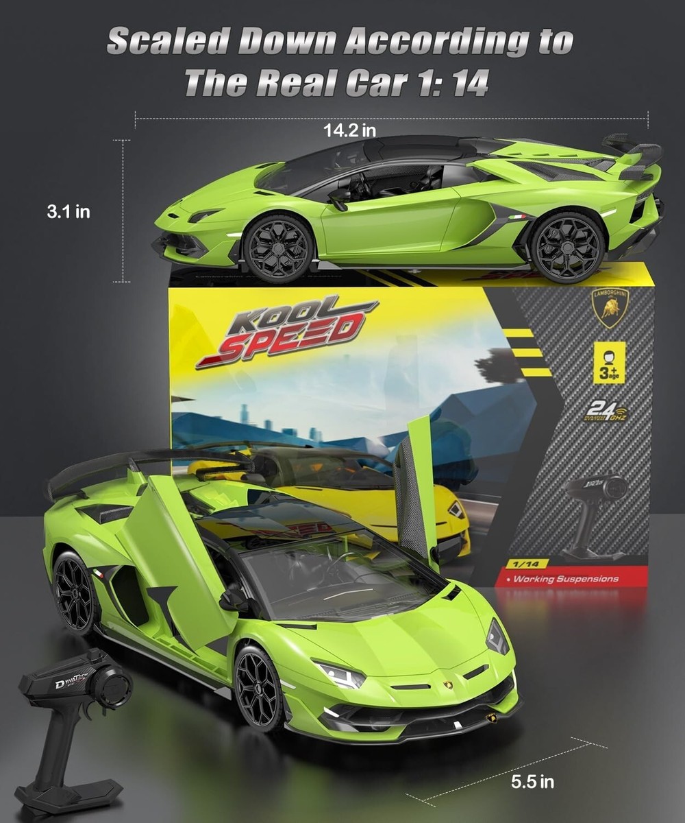 AEROQUEST Lamborghini Aventador RC Car 1:14 7.4V 500mAh with 15km