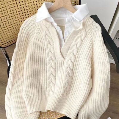 Collared Pullover Sweaters Women Small Medium Large Size 4-12