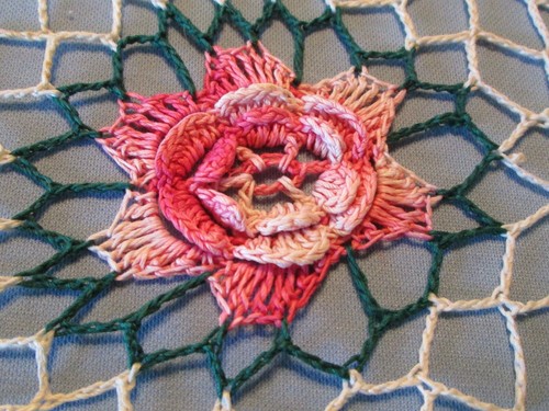 21-inch Vintage ROSE Crochet Centerpiece DOILY Runner Hand Finished Needle Art