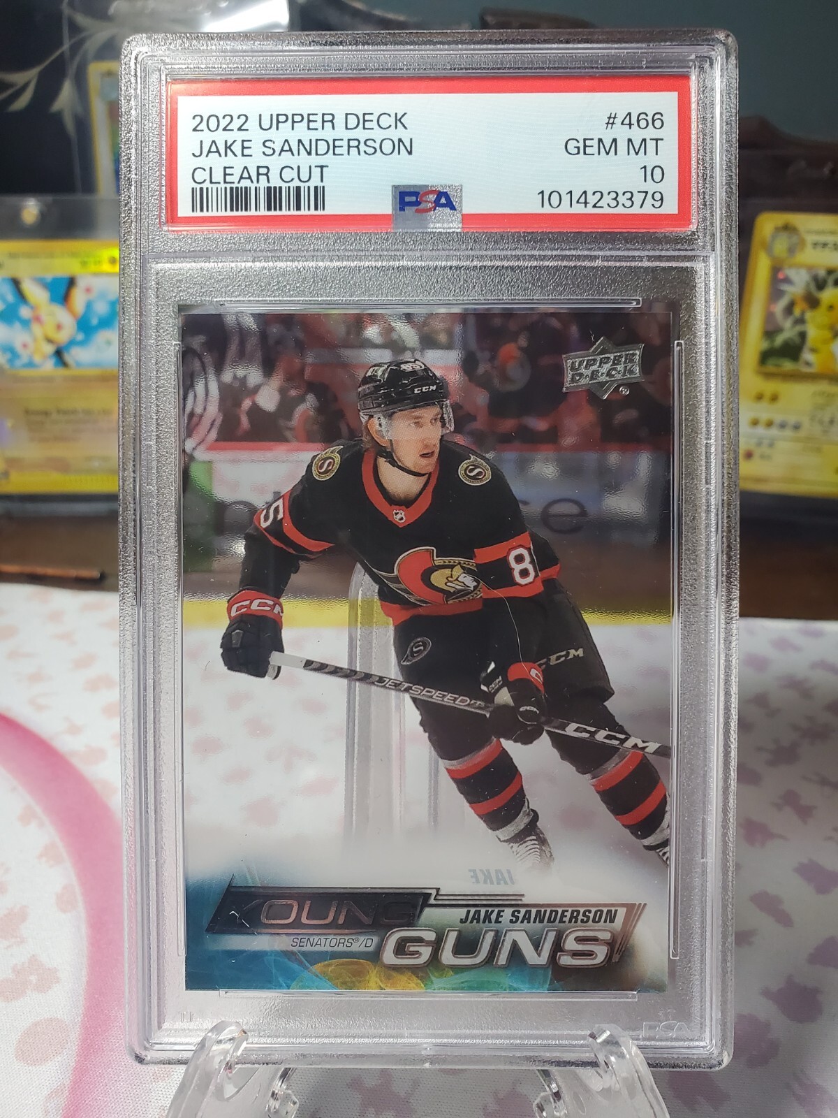 PSA GEM MT 10 22-23 UD Series 2 - Young Guns Clear Cut #466 Jake Sanderson