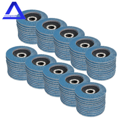 100Pack 4-1/2''×7/8'' 40 Grit T29 Premium Zirconia Flap Disc Sanding Grinding