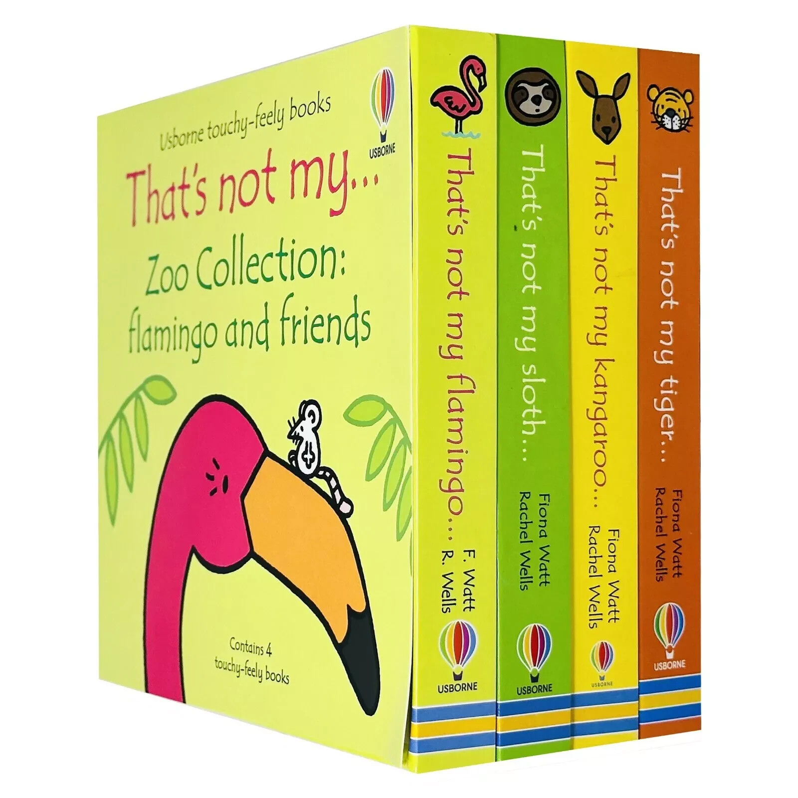 Usborne Touchy-Feely Thats not My Zoo Collection Set 2: Flamingo Friends 4 Books