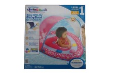 Pool Float Swim School Perfect Fit Baby Boat Adjustable Seat with Canopy NEW