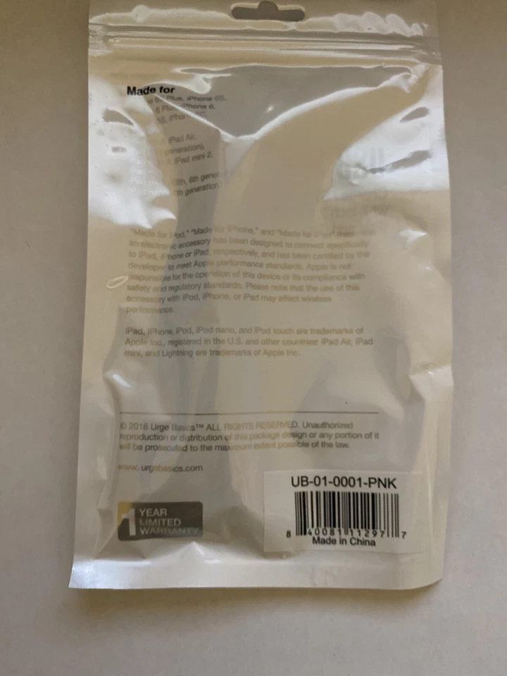 Urge Basics Pink USB Tassel Charm Keychain Charger, All Iphone Over 5 Series - Image 3 of 3