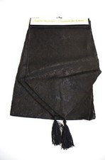 New 6FT Gothic Damask BLACK TABLE RUNNER w/TASSELS Swag Dresser Scarf Decoration