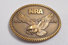 New 2015 NRA Golden Eagles Commerative Belt Buckle w/Original Box