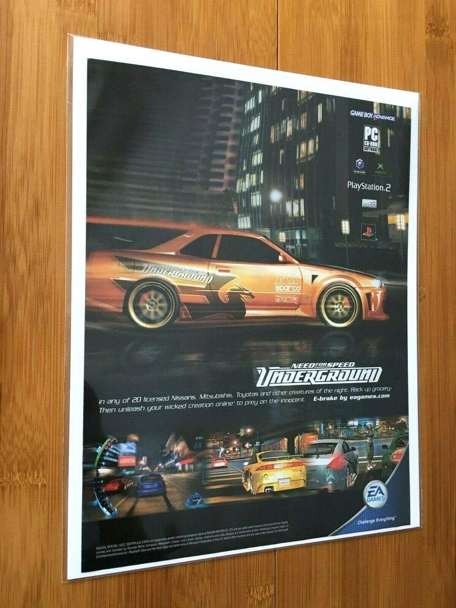 2003 Need for Speed: Underground PS2 Xbox GC Print Ad/Poster