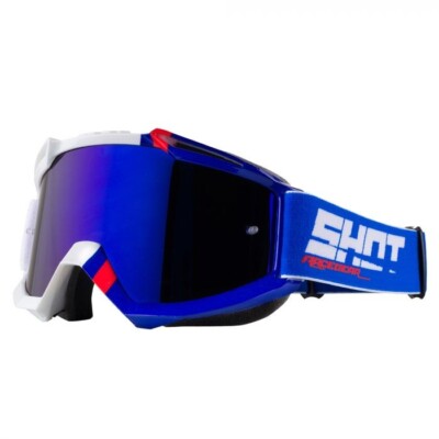 SHOT Iris Sound Blau/Rot Glänzend Motocross Brille