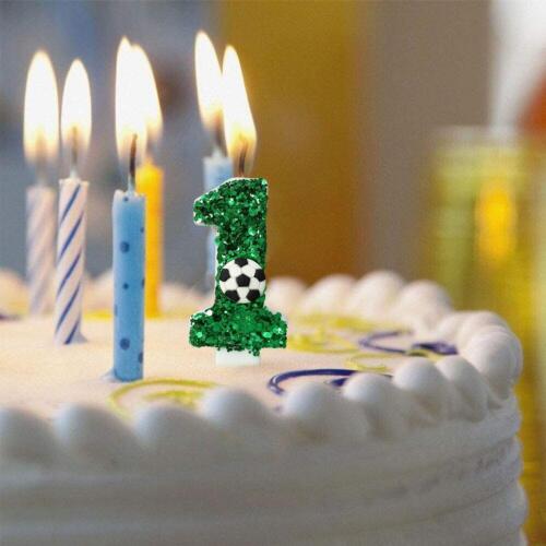 Football Themed Cake Decoration Birthday Candles Number For Kids 0-9 U5Q9 - Picture 1 of 22
