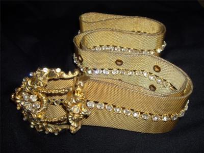 Antique Victorian 800 Silver Paste Rhinestone Belt ~ Fancy  display picture 3
