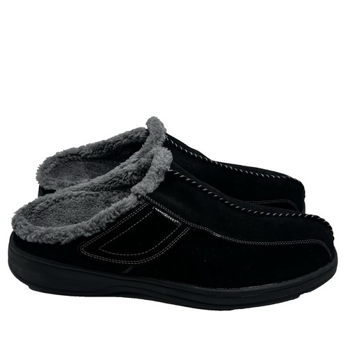 Men’s Orthofeet Black Asheville Slippers with Gray Lining Orthofeet Men's Orthotic Slipper S331 - Fast & Free  main image 3