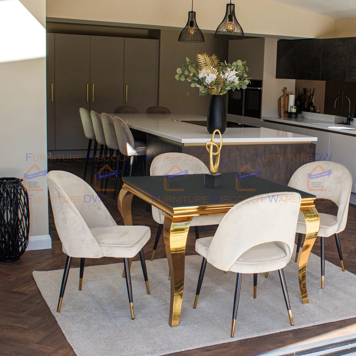 Black square kitchen table deals