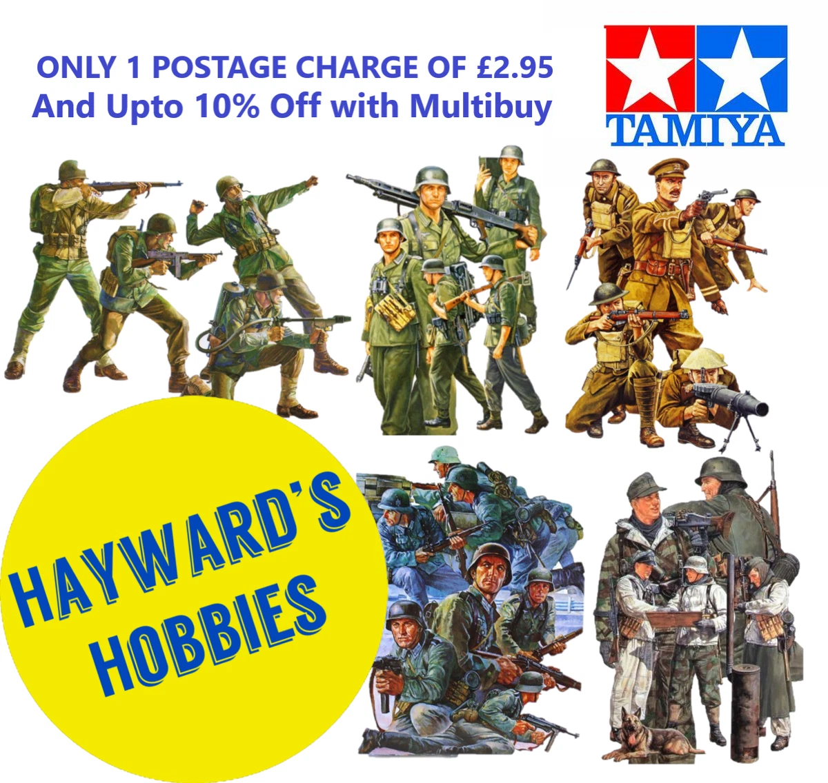 Tamiya Military Figures 1:35 Scale US, British, German Infantry 