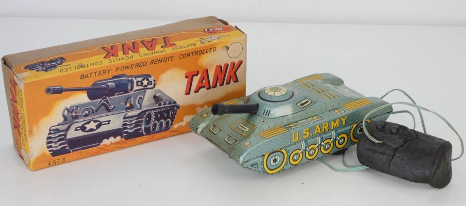 Tinplate Tank Battery Operated US Army Toy Japan Made 4673 Vintage Classic Old - Image 2 of 4