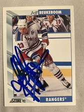 JEFF BEUKEBOOM AUTOGRAPHED SIGNED CARD * OILERS * RANGERS  * NHL